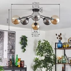 Gastor Deckenleuchte Glas 15 Cm Bernsteinfarben, Rauchfarben, 6-flammig -Lampe Verkäufe gastor deckenleuchte glas 15 cm h3790564 3