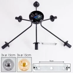 Gastor Deckenleuchte Glas 15 Cm Bernsteinfarben, Rauchfarben, 6-flammig -Lampe Verkäufe gastor deckenleuchte glas 15 cm h3790564 4
