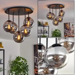 Gastor Deckenleuchte Glas 15 Cm Rauchfarben, 5-flammig