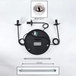 Gastor Hängeleuchte Glas 15 Cm Chrom, Klar, Rauchfarben, 3-flammig -Lampe Verkäufe gastor haengeleuchte glas 15 cm h3723081 4