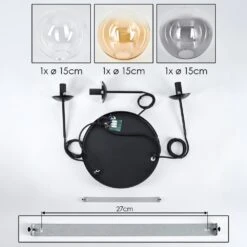 Gastor Hängeleuchte Glas 15 Cm Bernsteinfarben, Klar, Rauchfarben, 3-flammig -Lampe Verkäufe gastor haengeleuchte glas 15 cm h9008682 4