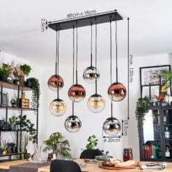 Gastor Hängeleuchte Glas 20 Cm Bernsteinfarben, Chrom, Klar, Kupferfarben, Rauchfarben, 8-flammig -Lampe Verkäufe gastor haengeleuchte glas 20 cm h3956557 3