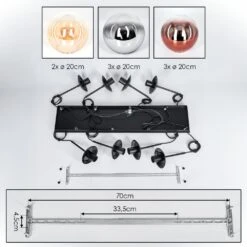 Gastor Hängeleuchte Glas 20 Cm Bernsteinfarben, Chrom, Klar, Kupferfarben, Rauchfarben, 8-flammig -Lampe Verkäufe gastor haengeleuchte glas 20 cm h3956557 4