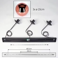 Gastor Hängeleuchte Glas 25 Cm Kupferfarben, 3-flammig -Lampe Verkäufe gastor haengeleuchte glas 25 cm h3856246 4