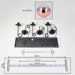 Gastor Hängeleuchte Glas 25 Cm Klar, Kupferfarben, 6-flammig -Lampe Verkäufe gastor haengeleuchte glas 25 cm h3952122 4