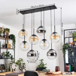 Gastor Hängeleuchte Glas 25 Cm Bernsteinfarben, Chrom, Klar, Rauchfarben, 8-flammig -Lampe Verkäufe gastor haengeleuchte glas 25 cm h3958643 3