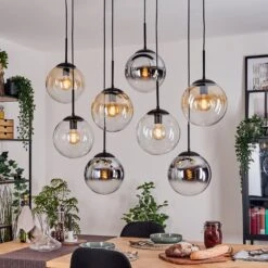 Gastor Hängeleuchte Glas 25 Cm Bernsteinfarben, Chrom, Klar, Rauchfarben, 8-flammig -Lampe Verkäufe gastor haengeleuchte glas 25 cm h3958643 6