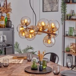 Gastor Pendelleuchte Glas 15 Cm Bernsteinfarben, Klar, 10-flammig