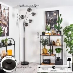 Gastor Stehleuchte Glas 15 Cm Klar, Rauchfarben, 5-flammig -Lampe Verkäufe gastor stehleuchte glas 15 cm h3778456 3