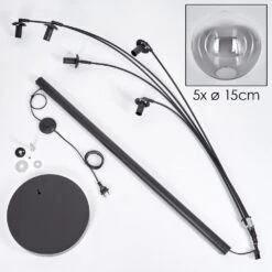 Gastor Stehleuchte Glas 15 Cm Klar, Rauchfarben, 5-flammig -Lampe Verkäufe gastor stehleuchte glas 15 cm h3778456 4