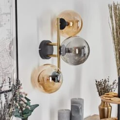 Gastor Wandleuchte Glas 15 Cm Gold, Schwarz, 3-flammig -Lampe Verkäufe gastor wandleuchte glas 15 cm h3887950 11