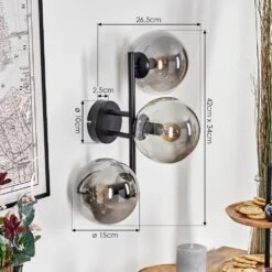 Gastor Wandleuchte Glas 15 Cm Rauchfarben, 3-flammig -Lampe Verkäufe gastor wandleuchte glas 15 cm h3951583 3