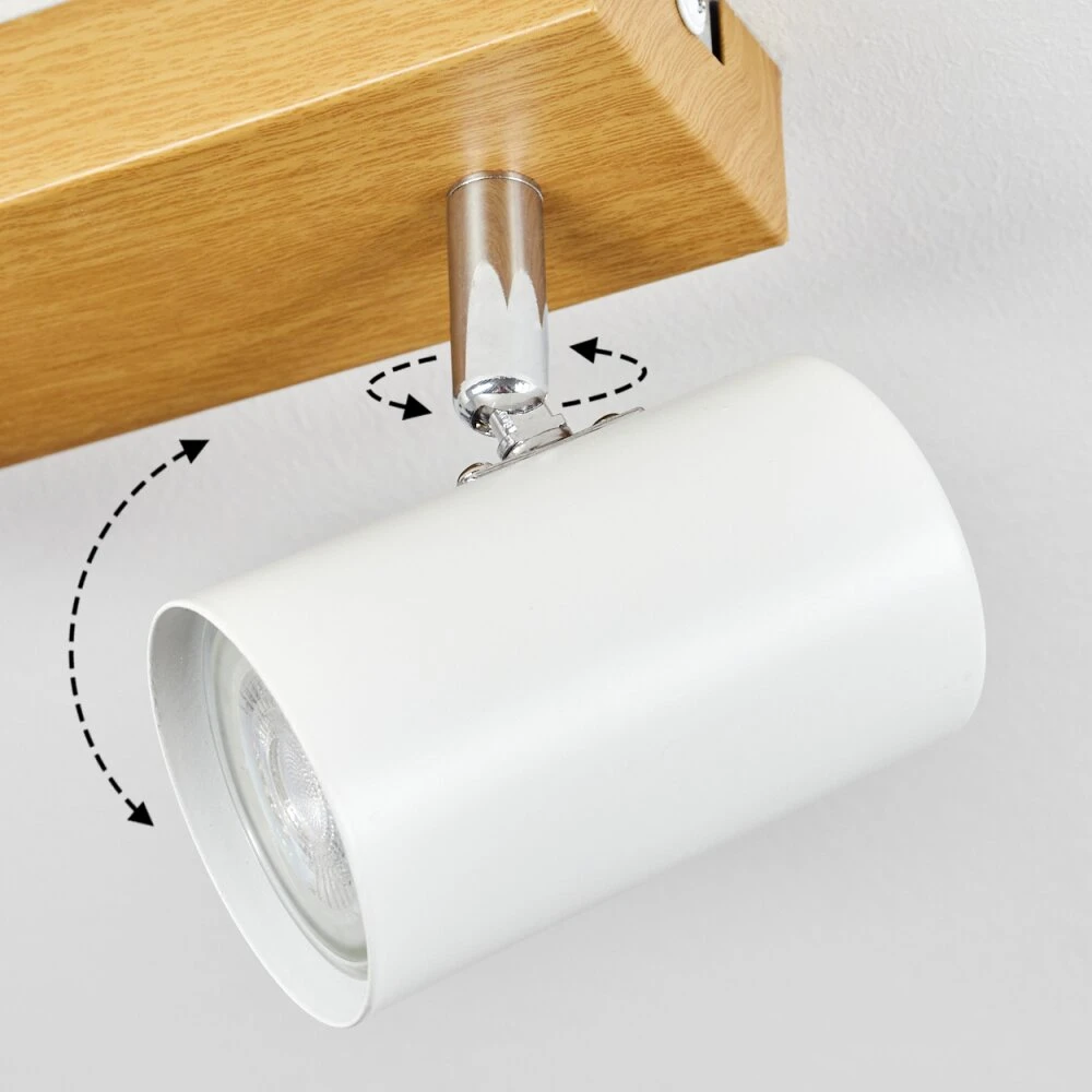 Gesteira Deckenleuchte Chrom, Holzoptik, 2-flammig 5 Gesteira Deckenleuchte Chrom, Holzoptik, 2-flammig – Bild 3