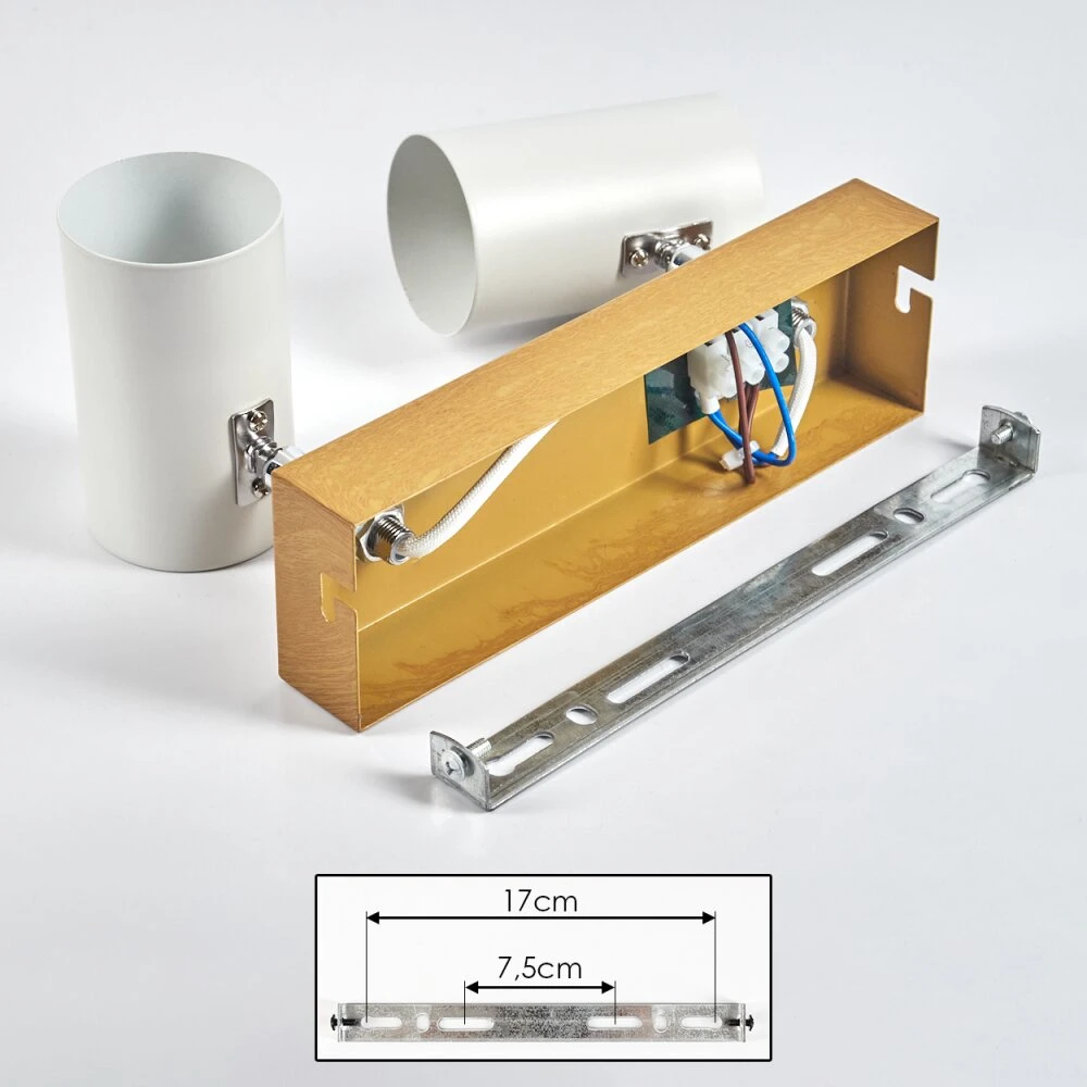 Gesteira Deckenleuchte Chrom, Holzoptik, 2-flammig 7 Gesteira Deckenleuchte Chrom, Holzoptik, 2-flammig – Bild 5