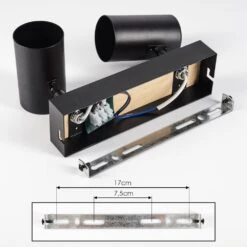 Gesteira Deckenleuchte Holzoptik, Schwarz, 2-flammig -Lampe Verkäufe gesteira deckenleuchte h3814925 4