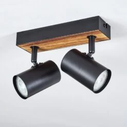 Gesteira Deckenleuchte Holzoptik, Schwarz, 2-flammig -Lampe Verkäufe gesteira deckenleuchte h3814925 7