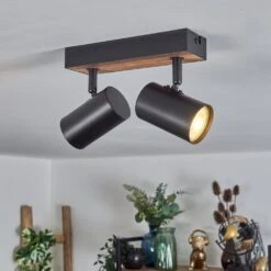 Gesteira Deckenleuchte Holzoptik, Schwarz, 2-flammig -Lampe Verkäufe gesteira deckenleuchte h3814925 8
