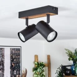 Gesteira Deckenleuchte Holzoptik, Schwarz, 2-flammig -Lampe Verkäufe gesteira deckenleuchte h3814925 9