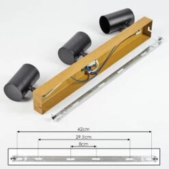 Gesteira Deckenleuchte Naturfarben, Schwarz, 3-flammig -Lampe Verkäufe gesteira deckenleuchte h3814987 4