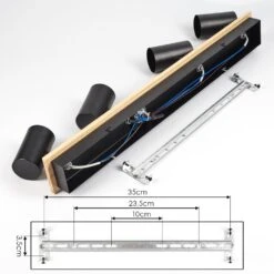 Gesteira Deckenleuchte Naturfarben, Schwarz, 4-flammig -Lampe Verkäufe gesteira deckenleuchte h3815106 4