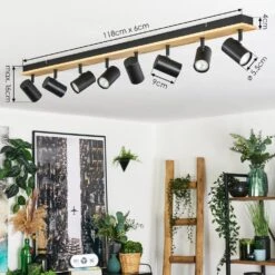 Gesteira Deckenleuchte Naturfarben, Schwarz, 8-flammig -Lampe Verkäufe gesteira deckenleuchte h3815342 3