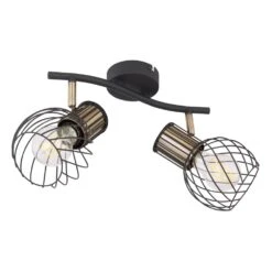 Globo ARGUSTO Strahler Schwarz, 2-flammig -Lampe Verkäufe globo argusto strahler 54013 2 6