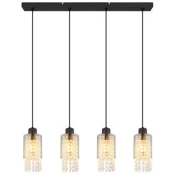 Globo BACKEY Hängeleuchte Schwarz, 4-flammig -Lampe Verkäufe globo backey haengeleuchte 15799 4h 2