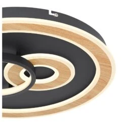 Globo CHESSY Deckenleuchte LED Holzoptik, Schwarz, Weiß, 1-flammig, Fernbedienung -Lampe Verkäufe globo chessy deckenleuchte 48551 50sh 2