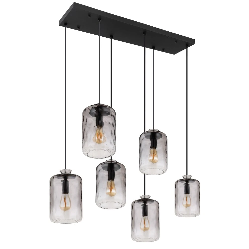 Globo DARINA Hängeleuchte Schwarz, 6-flammig 4 Globo DARINA Hängeleuchte Schwarz, 6-flammig – Bild 2