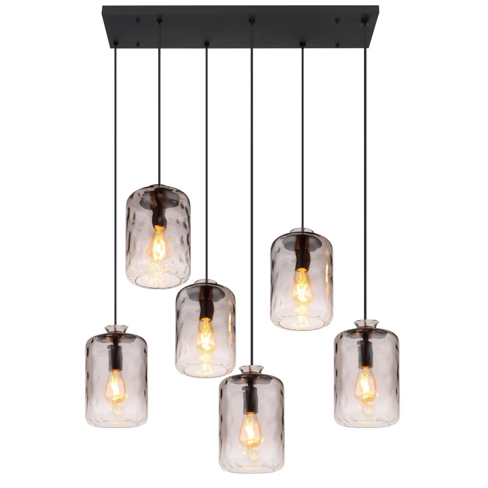 Globo DARINA Hängeleuchte Schwarz, 6-flammig 5 Globo DARINA Hängeleuchte Schwarz, 6-flammig – Bild 3