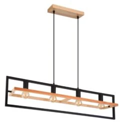 Globo ERICA Pendelleuchte Naturfarben, Schwarz, 4-flammig -Lampe Verkäufe globo erica pendelleuchte 15575 4h 2