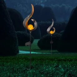 Globo FLAMMO Solar-Dekoleuchte LED Bronze, 1-flammig -Lampe Verkäufe globo flammo solar dekoleuchte 33465 2