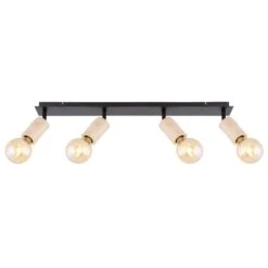 Globo JOSEBA Strahler Holz Hell, Schwarz, 4-flammig -Lampe Verkäufe globo joseba strahler 54032 4 3