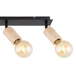 Globo JOSEBA Strahler Holz Hell, Schwarz, 4-flammig -Lampe Verkäufe globo joseba strahler 54032 4 6