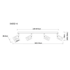 Globo JOSEBA Strahler Holz Hell, Schwarz, 4-flammig -Lampe Verkäufe globo joseba strahler 54032 4 7
