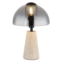 Pilzlampe Globo Lars Tischleuchte Grau, 1-flammig