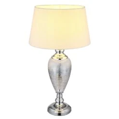 Globo Leila Tischleuchte Chrom, Transparent, Klar, 1-flammig