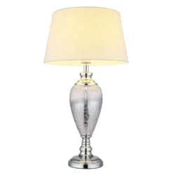 Globo Leila Tischleuchte Chrom, Transparent, Klar, 1-flammig -Lampe Verkäufe globo leila tischleuchte 24143w 2