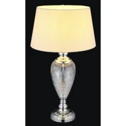 Globo Leila Tischleuchte Chrom, Transparent, Klar, 1-flammig -Lampe Verkäufe globo leila tischleuchte 24143w 3