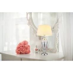 Globo Leila Tischleuchte Chrom, Transparent, Klar, 1-flammig -Lampe Verkäufe globo leila tischleuchte 24143w 6