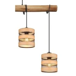 Globo SOENI Hängeleuchte Naturfarben, Schwarz, 4-flammig -Lampe Verkäufe globo soeni haengeleuchte 15650 4h 3