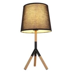 Globo TL Tischleuchte Naturfarben, Schwarz, 1-flammig -Lampe Verkäufe globo tl tischleuchte 21629t 4