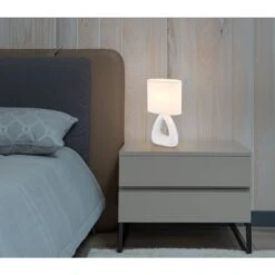 Globo Triangle Tischleuchte Weiß, 1-flammig -Lampe Verkäufe globo triangle tischleuchte 21731w 8