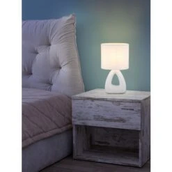 Globo Triangle Tischleuchte Weiß, 1-flammig -Lampe Verkäufe globo triangle tischleuchte 21731w 9