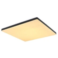 Globo ULLY Deckenpanel LED Schwarz, Weiß, 1-flammig, Fernbedienung, Farbwechsler -Lampe Verkäufe globo ully deckenpanel 48025bsh 5