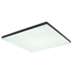 Globo ULLY Deckenpanel LED Schwarz, Weiß, 1-flammig, Fernbedienung, Farbwechsler -Lampe Verkäufe globo ully deckenpanel 48025bsh 6