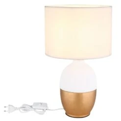 Globo VALENTINO Tischleuchte Gold, Weiß, 1-flammig -Lampe Verkäufe globo valentino tischleuchte 21627w 2