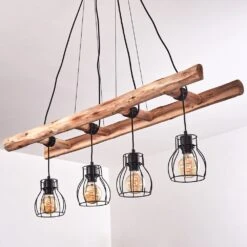 Gondo Pendelleuchte Holz Hell, Schwarz, 4-flammig -Lampe Verkäufe gondo pendelleuchte h3422601 7