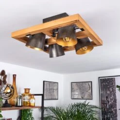 Gressot Deckenleuchte Naturfarben, Nickel-Matt, 4-flammig