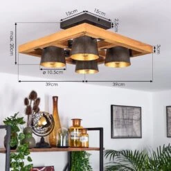 Gressot Deckenleuchte Naturfarben, Nickel-Matt, 4-flammig -Lampe Verkäufe gressot deckenleuchte h3455289 3